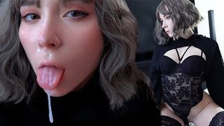 Aranyos tini mélyen cumizza osztálytársa méretes faszát, baszódnak különböző pózokban és arcra élvez