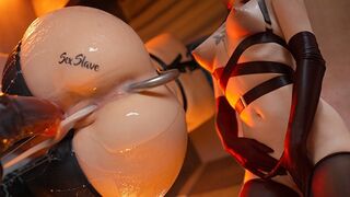 Megkötözve és telelőve: alázatos csaj anális horgos képzése