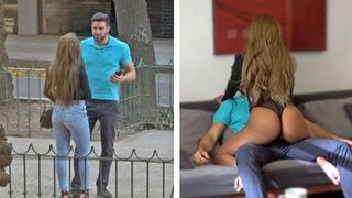 Forró venezuelai lány barna tangában kapja meg a gazdag gringo faszát