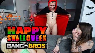 Bang Bros Network bemutatja: Vad Halloween szexparti dupla dögös csajjal